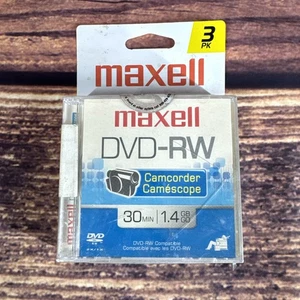 Maxwell 3PK DVD-RW Camcorder 30 minute 1.4 GB Rewritable Discs - New - Picture 1 of 5