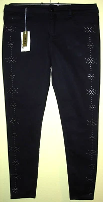 78 )Tolle Schwarze Damen Stretch Jeans mit Sternen Neu Gr. 42 Der Firma Azura - Bild 1 von 4