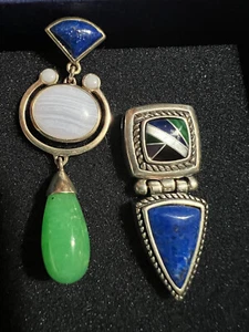 2 Sterling Silver Pendants with Various Stones beautiful pieces - Picture 1 of 8