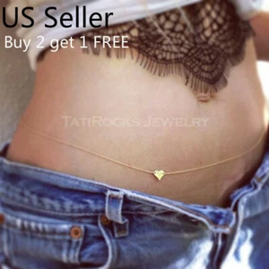 Women Waist Chain Belly Bikini Body Jewelry Rhinestone Back Chain Beach Style D - Picture 1 of 3