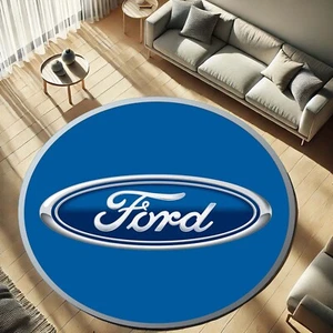 Alfombra redonda Ford, alfombra de ventilador Ford, alfombra cueva para hombre, alfombra con logotipo Ford, alfombra para mi coche, ventilador Ford - Imagen 1 de 12