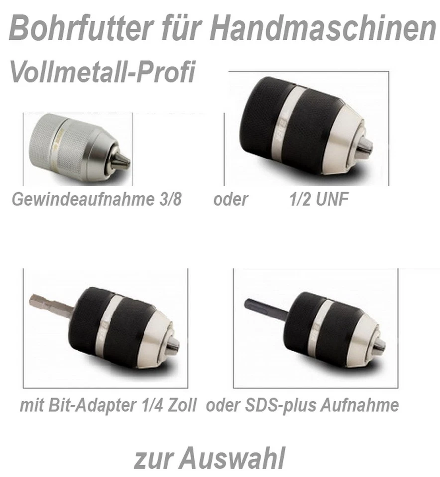 Bohrfutter BAER Schnellspannbohrfutter 1/2 oder 3/8 UNF SDS Kegeldorn Bohrer - Bild 1 von 1