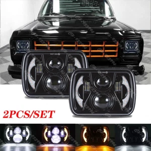 Pair 5x7" 7x6" LED Headlights Hi/Lo For Dodge D150 D250 D350 Ram 50 H4 H6054 - Picture 1 of 12