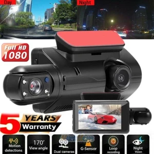  3in Dual Lens Dash Cam 1080P Car DVR Camera Hidden Video Recorder Night Vision  - Picture 1 of 12
