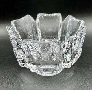 Orrefors Crystal Crown Bowl Lars Hellsten Sweden Art Glass Rose Bowl - Picture 1 of 9