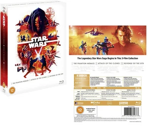 STAR WARS 1-3 I-III 1999-2005 PREQUEL TRILOGY - NEW Eu RgFree BLU-RAY - Picture 1 of 1