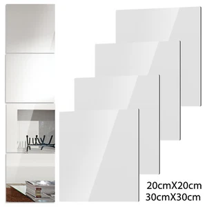 4Pcs Acrylic Mirrors Set Self Adhesive Mirror Tiles 2mm Thick Flexible RoSEP BRI - Picture 1 of 18