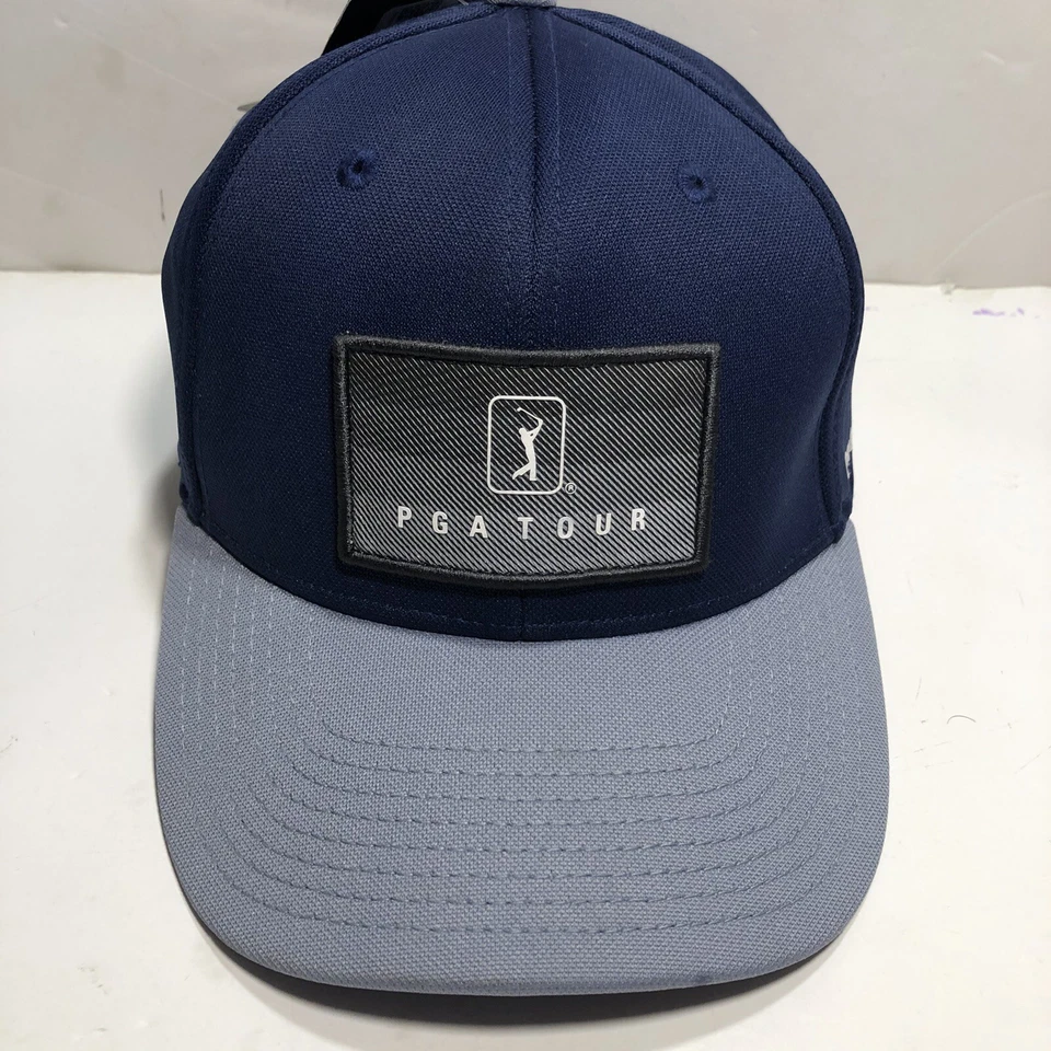 PGA Tour Golf Adjustable Men's Sport Hat Pro Series Navy Blue /grey Cap
