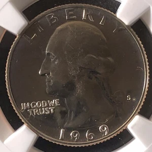 1969-S 25C Proof Washington Quarter Dollar NGC OBV DEMAGE 3512421-039 - Picture 1 of 4