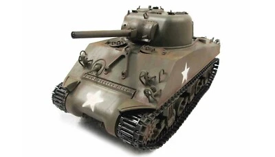 AMEWI RC Panzer M4A3 Sherman Métal Armée Vert Rtr , True Son, 2,4GHz - 23084 - Photo 1/4