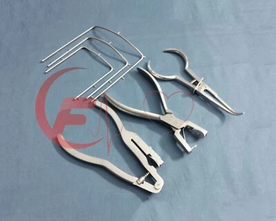 JUEGO DE 6 PIEZAS MARCOS DE PRESA DE GOMA PINZA PERFORADORA KIT DE INSTRUMENTOS DE ENDODONCIA DENTAL Foto 1 de 3