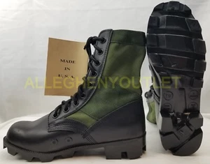 Botas de la selva de Vietnam, 8" de cuero/lona, tácticas militares del ejército, hechas en ee. uu. - Imagen 1 de 8