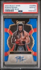2023 Panini Select WWE Wrestling Blue Prizm Roman Reigns AUTO /49 PSA 10 GEM MT