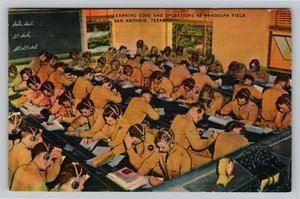 Randolph Field San Antonio Texas Soldiers Learning Code Operations UNP Postcard - Picture 1 of 2