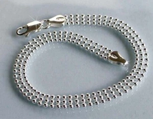 925 ECHT SILBER *** Kugel Armband 5 mm / 19 cm Armkette Kugelkette - Picture 1 of 3