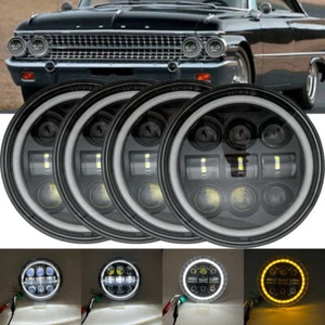 4PCS DOT 5 3/4" 5.75" Projector LED Headlights Sealed Beam Hi/Lo DRL Turn Signal - Bild 1 von 8