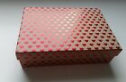Boîte cadeau en carton avec boîte à motif cœur amour rouge + couvercle 25 x 18 cm