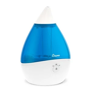 Crane Droplet Ultrasonic Cool Mist Humidifier 0.5 Gallon Tank Blue and White  - Picture 1 of 7