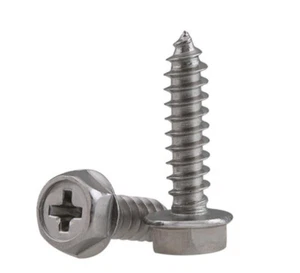 M3 M4 M5 M6 SS 304 Hex Washer Flange Hex Phillips Head Self Tapping Screws HQ - Picture 1 of 10