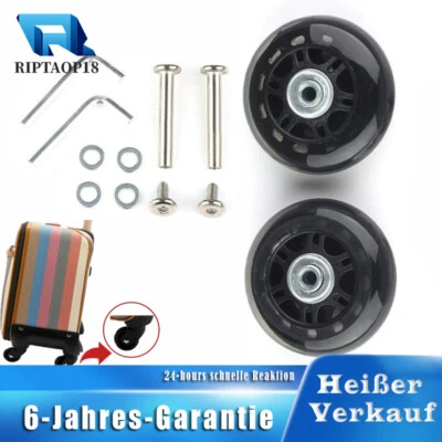 Generic Ersatz Rollen für Koffer Mute Gummi Räder Gepäck Wheels Schwarz 70x24mm - Bild 1 von 4