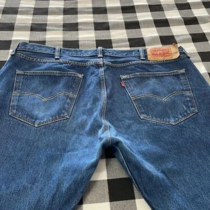 LEVI'S Levi 501 BUTTON FLY BOOTCUT TAPERED JEANS Men's Size 42 x 32 Blue - Picture 1 of 11