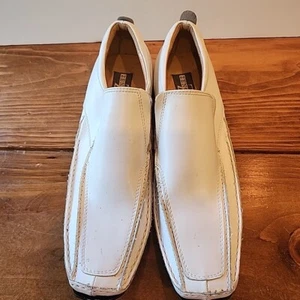 Zapatos mocasines Antonio Zengara de cuero blanco para hombre talla 8 1/2 M - Imagen 1 de 12