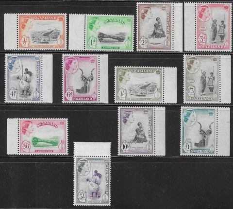 QE II - SWAZILAND  - FULL SET OF 12 - 1956  - SG 53-64 - MOUNTED MINT Cover