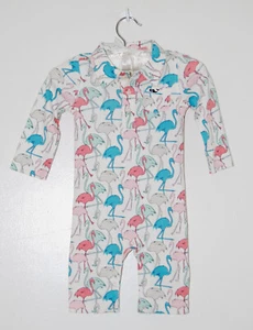 NWT Vineyard Vines Infant Boys Multicolor Flamingo Print LS Polo Romper 3-6M - Picture 1 of 13