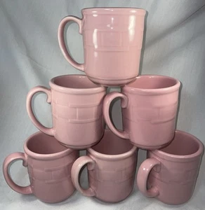 Longaberger Woven Traditions Pink Pottery Coffee Cups/Mugs~6 - Picture 1 of 6