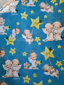 Vintage Ruth Morehead Holly Babes Angels*Christmas Wrapping Paper*Huge Roll!  - Picture 1 of 6