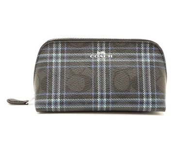 Coach Cosmetic Pouch In Multicolor Plaid Signature Coated Canvas Fw0725pzdu - Imagem 1 de 4
