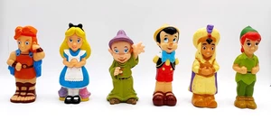 Disney Theme Park 5.5" Pinocchio Peter Pan Alice Hercules Bath Tub Lot of 6 - Imagen 1 de 5
