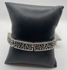 Brighton Silver Tone Swirl Design Charm Chain Bracelet (23.69g) - Picture 1 of 13