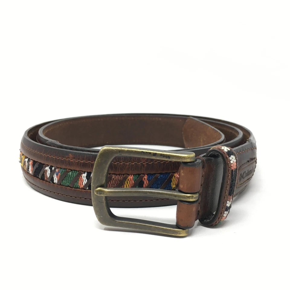 Cinturón Columbia para hombre talla 44 cuero marrón deporte al aire libre suroeste vintage Foto 1 de 4