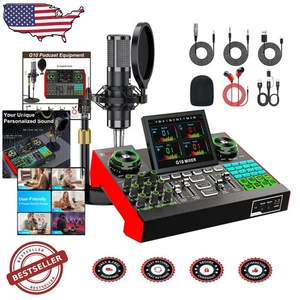 Podcast Mikrofon Bundle mit Soundboard - Pro Audio Mixer für PC/Live Stream - Bild 1 von 11