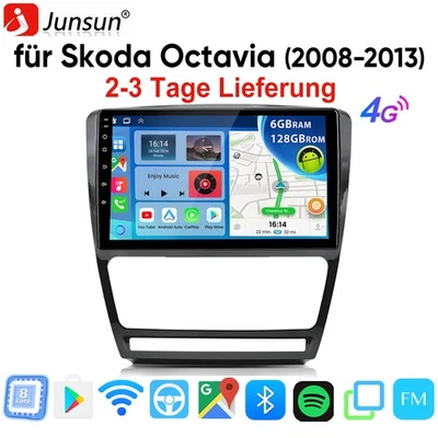 8Kern Android Carplay Navi GPS 4G Für Autoradio SKODA Octavia III 3 5E 2013-2018 - Bild 1 von 4