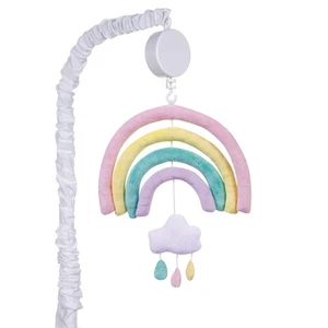 Rainbow Crib Mobile with Music and Rotating Clouds for Baby Nursery Decor - Picture 1 of 7
