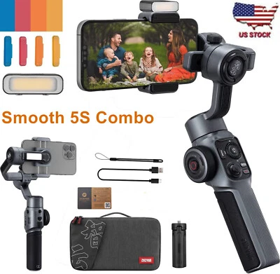 Zhiyun Smooth 5S Combo 3-Axis Handheld Gimbal Stabilizer for Phones Smartphone - Image 1 of 4