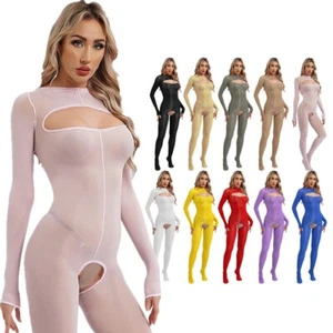 Bodystockings da donna tuta one piece tentante catsuit body compressione - Foto 1 di 78