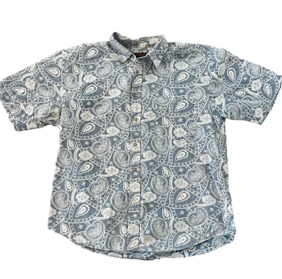 Vintage Eddie Bauer Shirt Mens XL Extra Large Short Sleeve All Over Paisley EUC - Imagem 1 de 4