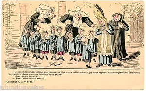 ANTIKLERIKAL. LAVRATE.  POLITISCHE KARIKATUR.  Trennung Kirche Zustand - Bild 1 von 2