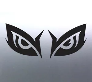 Owl eyes sticker vinyl cut solid colour Massive Australian made decal bird alien - Picture 1 of 1
