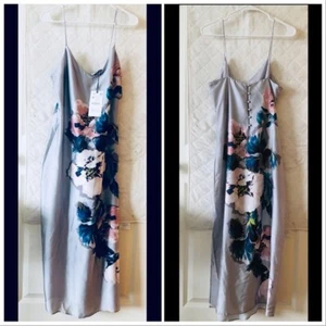 Neu mit Etikett Zara SS21 BLUMENSLIPKLEID perlgrau 8838/326 - Bild 1 von 4
