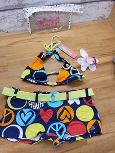 Banana Moon Badeanzug Set Bikini junges Mädchen Snoopy Peace blau Alter 16 - Bild 1 von 3