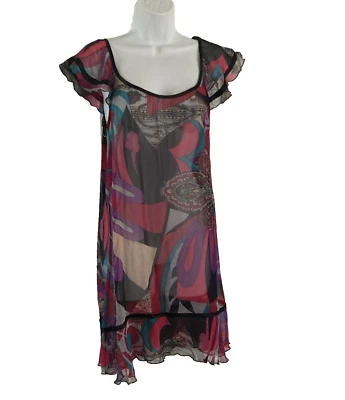 Buffalo by David Bitton Women's Joplin Multicolor Silk Dress Size S **NO SLIP** - Image 1 of 4