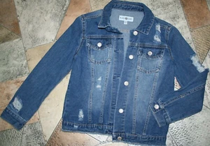 NWOT BLACK DAISY BLUE DENIM JACKET FUN-DAY KNIT SUPER STRETCHY SIZE M $54 - Picture 1 of 6