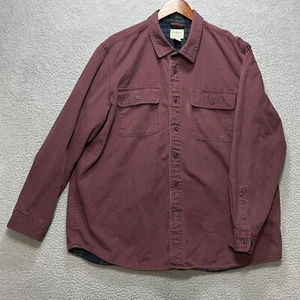 Camisa de Franela Forrada de Vellón LL BEAN Hombres XL Roja a Cuadros Botón Frontal Ajuste Tradicional - Imagen 1 de 7