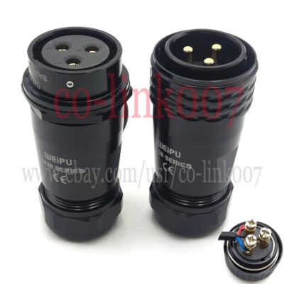 WEIPU SA28 3Pin Electrical Cable Wire Connector Plug Socket,Waterproof Connector - Image 1 of 4