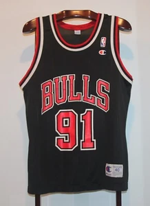 CHAMPION DENNIS RODMAN CHICAGO BULLS 3RD JERSEY SIZE 40 - Picture 1 of 3