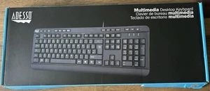 Adesso USB QWERTY Black Desktop Multimedia Desktop Keyboard AKB 132UB-UK - Picture 1 of 5